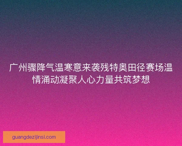 广州骤降气温寒意来袭残特奥田径赛场温情涌动凝聚人心力量共筑梦想